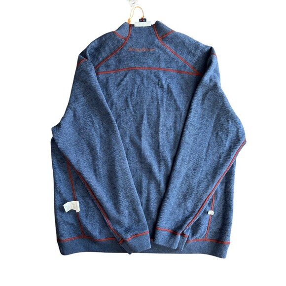 NWT Tommy Bahama Sweater Mens Blue Red Reversible Quarter Zip Pullover Sz XXL - Picture 9 of 16